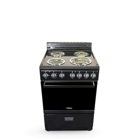 Premium Levella 24" 4-Burner Electric Stove in Black  PRE2427GB